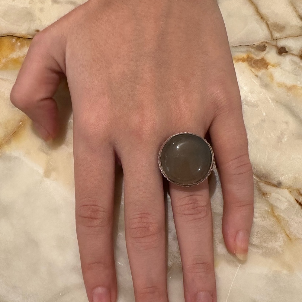 925 sterling silver AGATE STONE  Ring - Picture 4 of 7